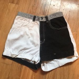American Apparel Color Block B&W Shorts
